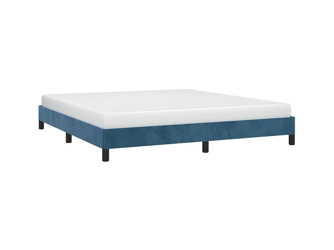 Cama 160x200 cm de terciopelo azul ES90328