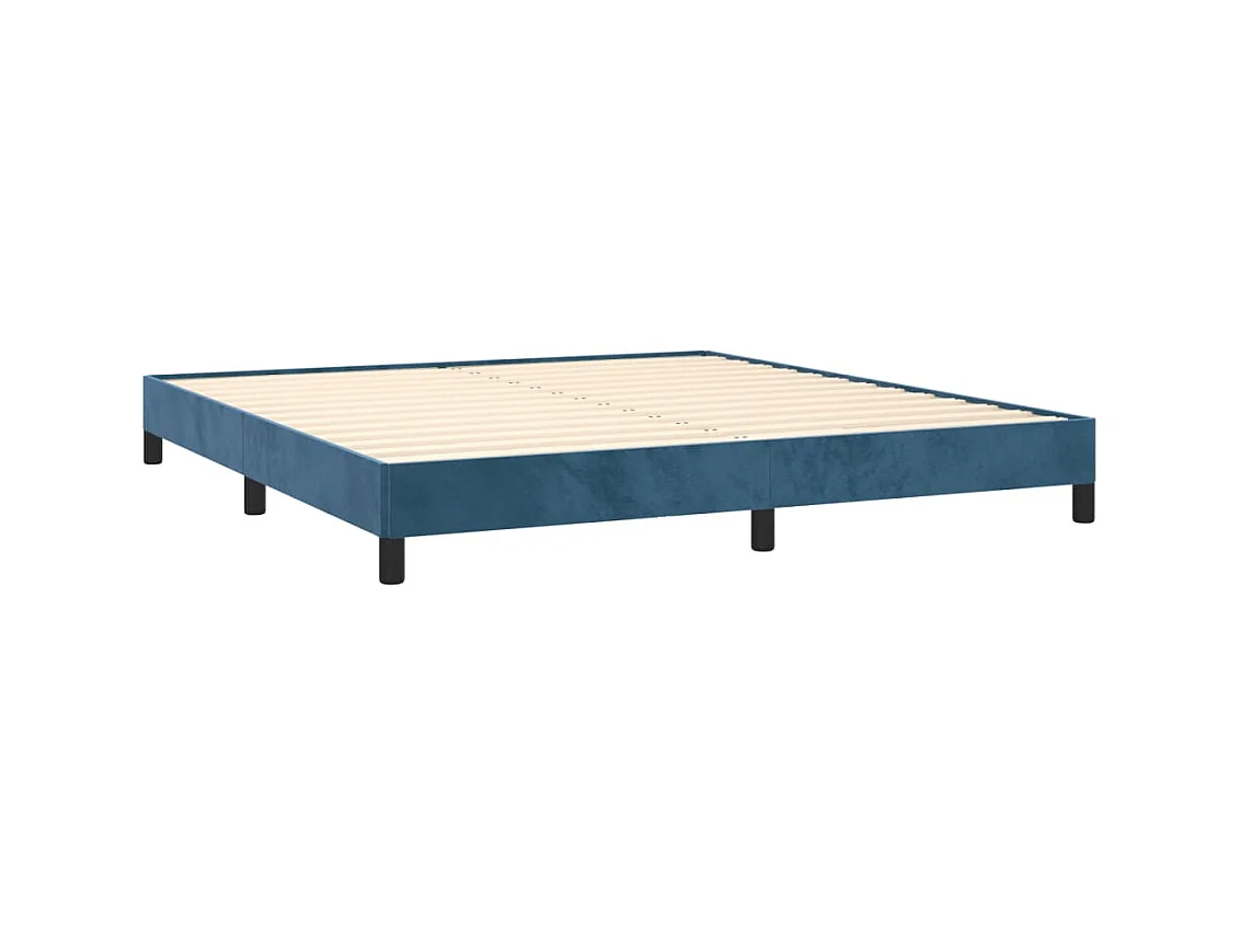 Cama 160x200 cm de terciopelo azul ES90328