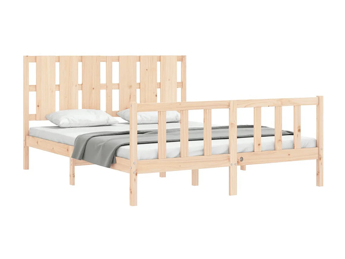 Bedframe met hoofdbord massief hout NL32842