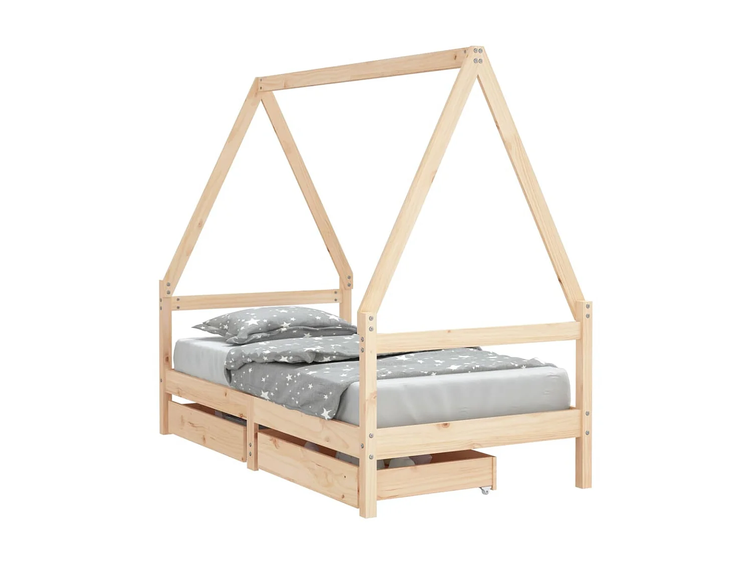 Cama infantil c/ gavetas 80x160 cm pinho maciço PT194015