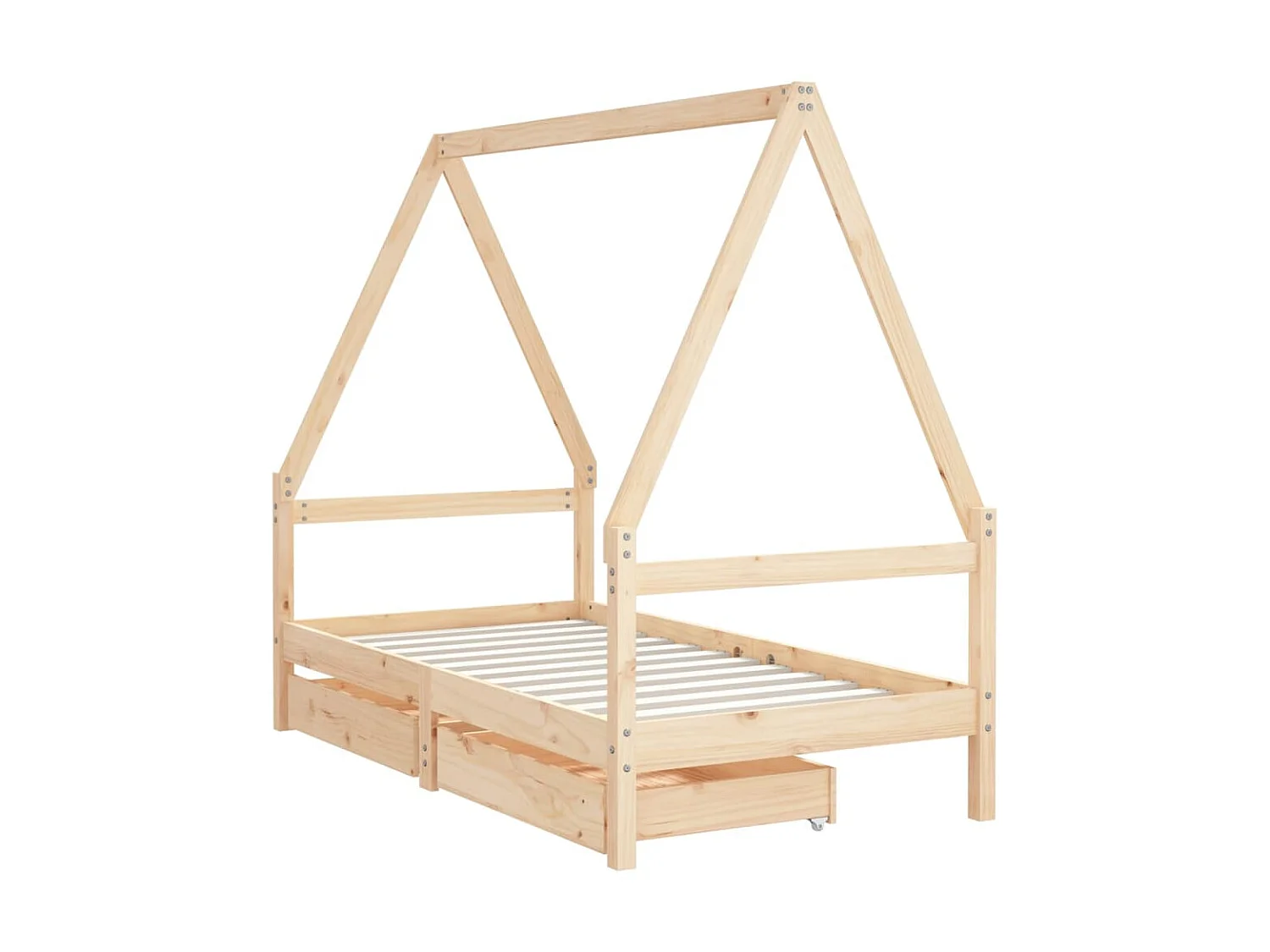 Cama infantil c/ gavetas 80x160 cm pinho maciço PT194015