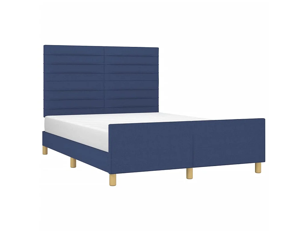 Bedframe met hoofdeinde stof blauw 140x200 cm NL37899