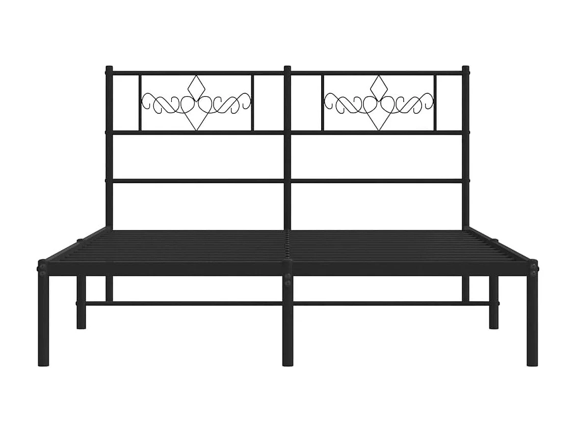 Cama com cabeceira 120x190 cm metal preto PT649436