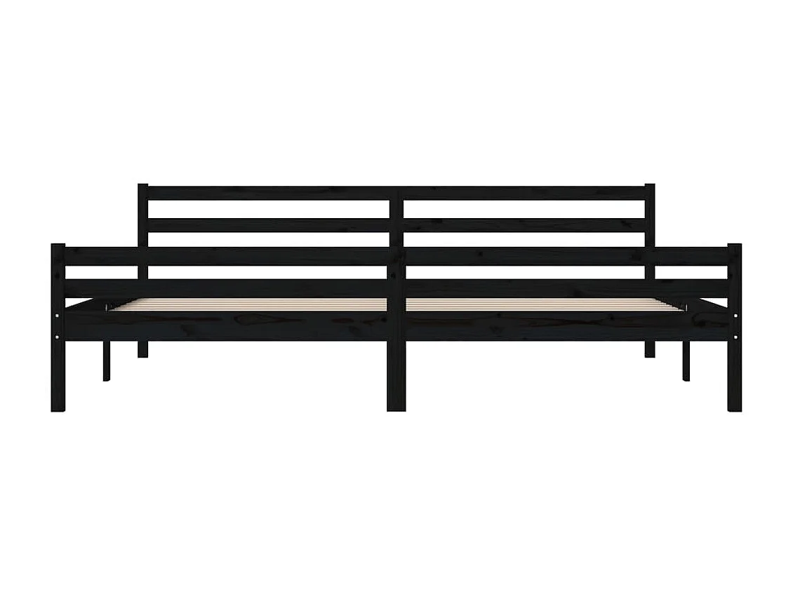 Lit-200x200 cm Noir Bois massif EGGB42726