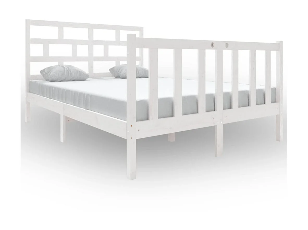 Bedframe massief grenenhout wit 140x190 cm NL94203
