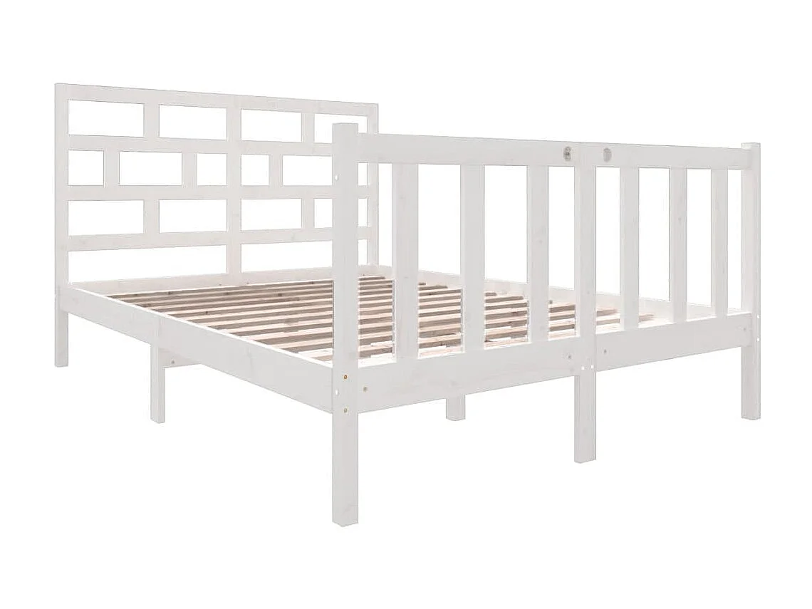 Bedframe massief grenenhout wit 140x190 cm NL94203