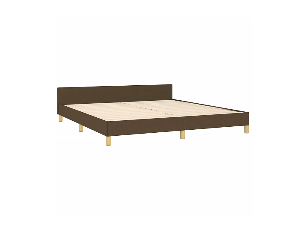 Cama 160x200 cm con cabecero de tela marrón ES45349