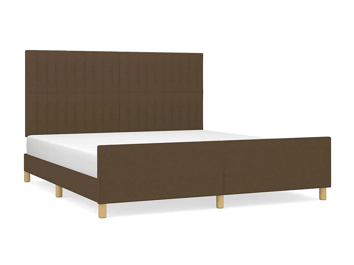 Lit-160x200 cm avec tête de lit Marron foncé Tissu EGGB46978