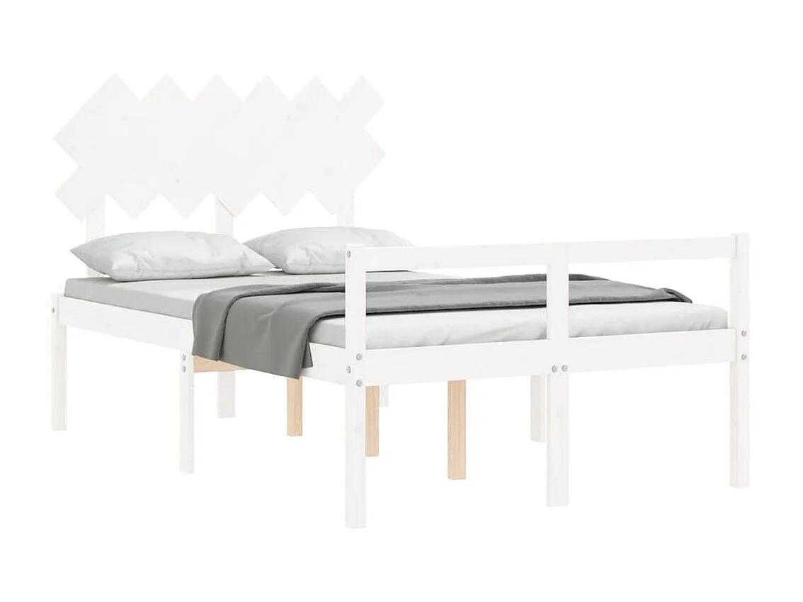 Lit-135x190 cm pour personne âgée et tête de lit double bois massif EGGB68622