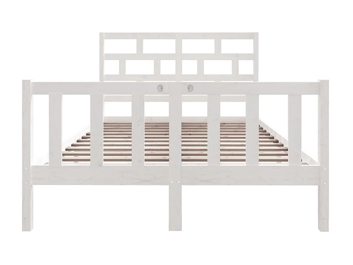 Bedframe massief grenenhout wit 135x190 cm 4FT6 Double NL11601