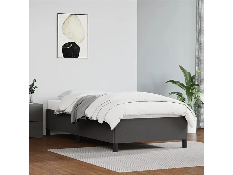 Cama 80x200 cm couro artificial cinza PT920413
