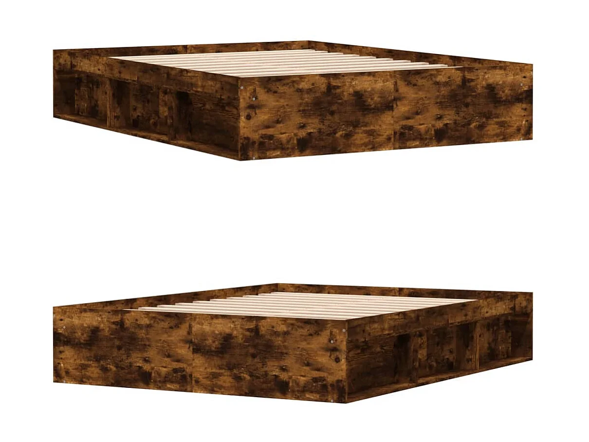 Cama king 150x200 cm carvalho fumado PT783866