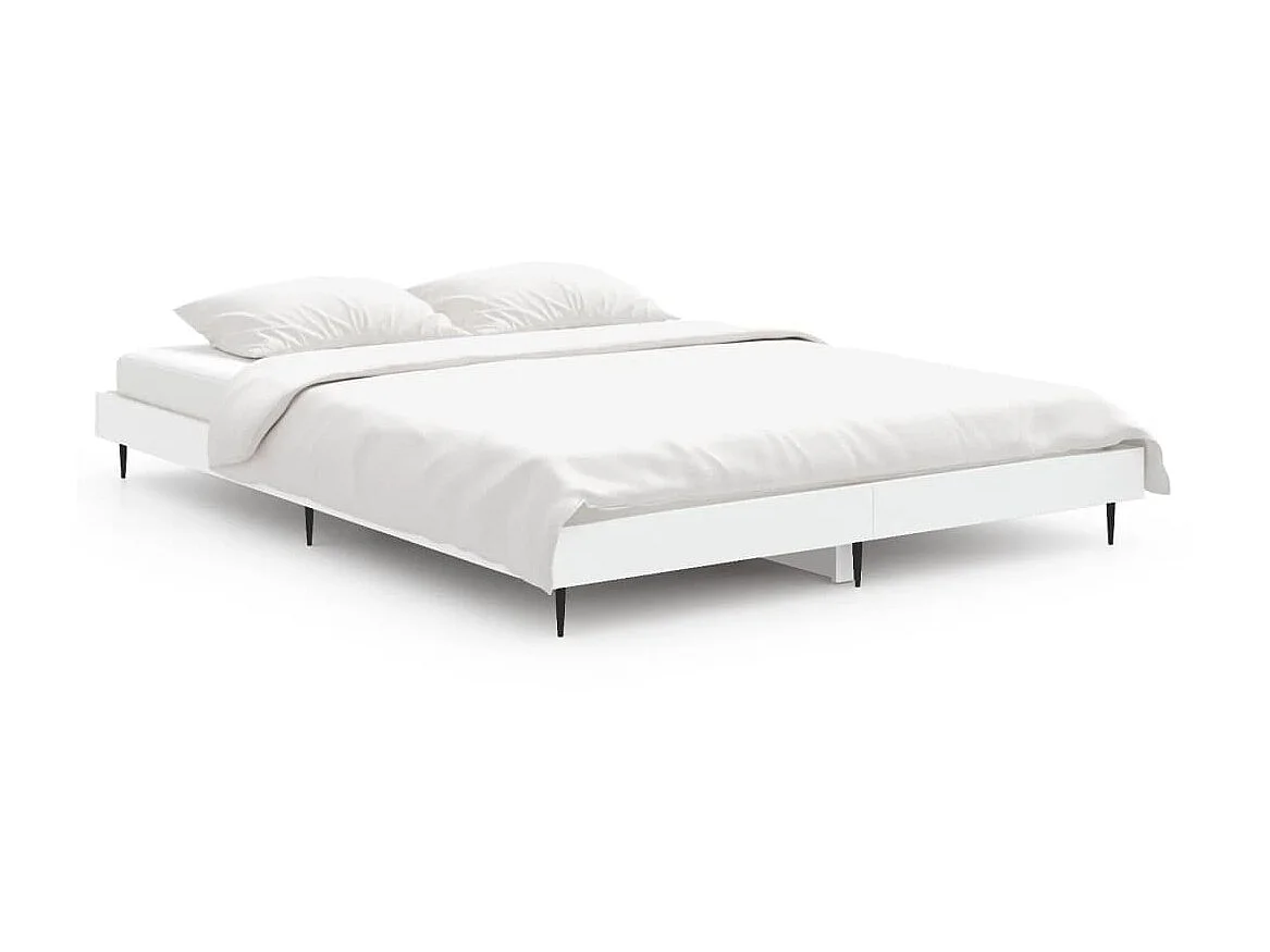 Cama 140x190 cm derivados de madeira branco PT555929