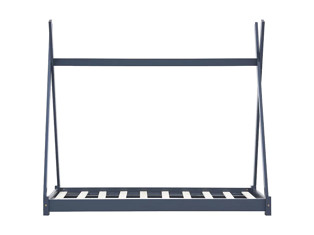 Lit-80x160 cm d'enfant Gris Bois de pin massif EGGB70085