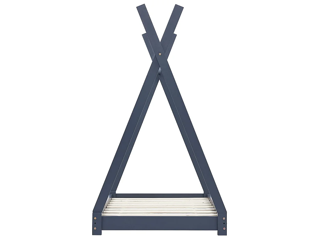 Kinderbedframe massief grenenhout grijs 80x160 cm NL66138