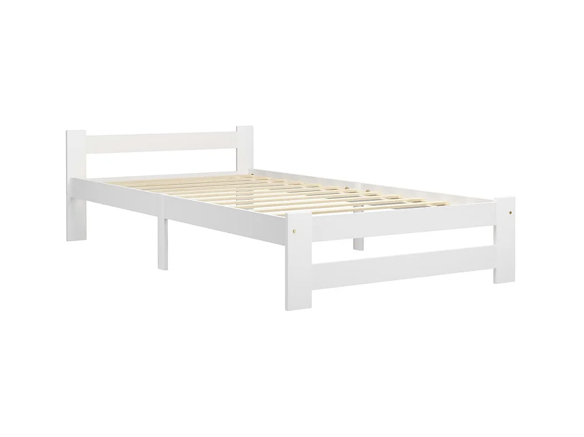Lit-90x200 cm Blanc Bois de pin massif EGGB56802