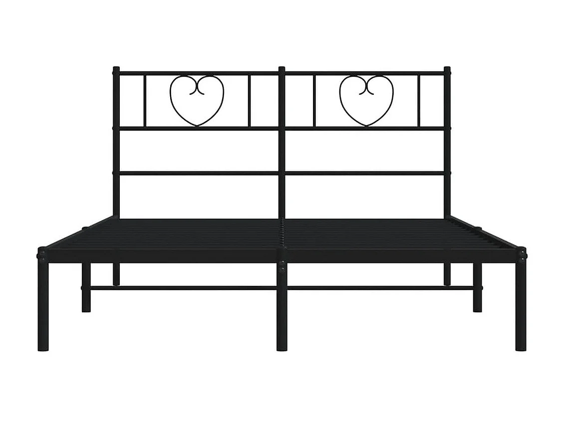 Lit-120x200 cm métal avec tête de lit noir EGGB85898