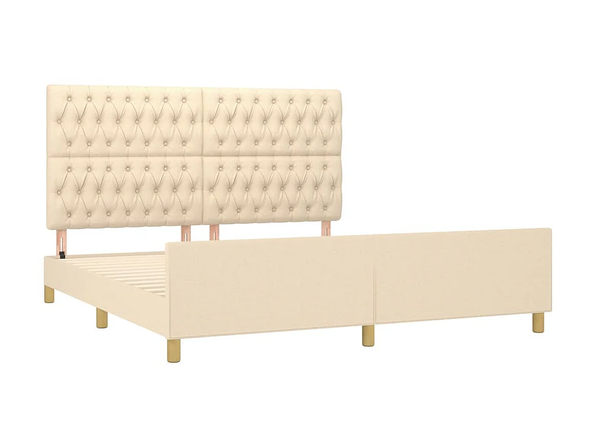 Bedframe met hoofdeinde stof crèmekleurig 180x200 cm NL41267