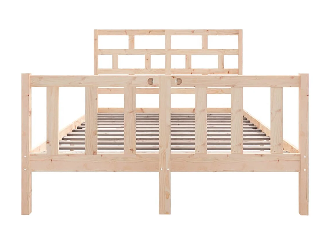 Lit-135x190 cm bois de pin massif double EGGB24538