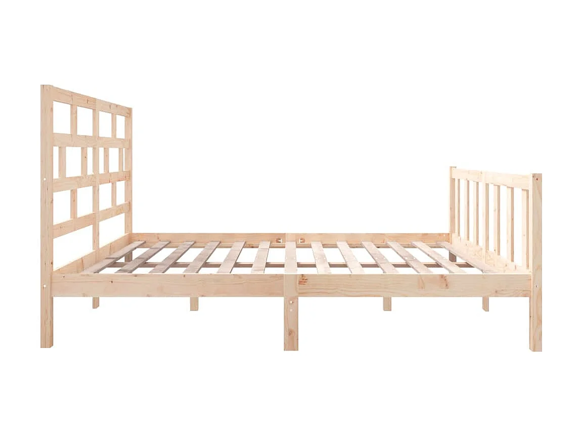 Lit-135x190 cm bois de pin massif double EGGB24538