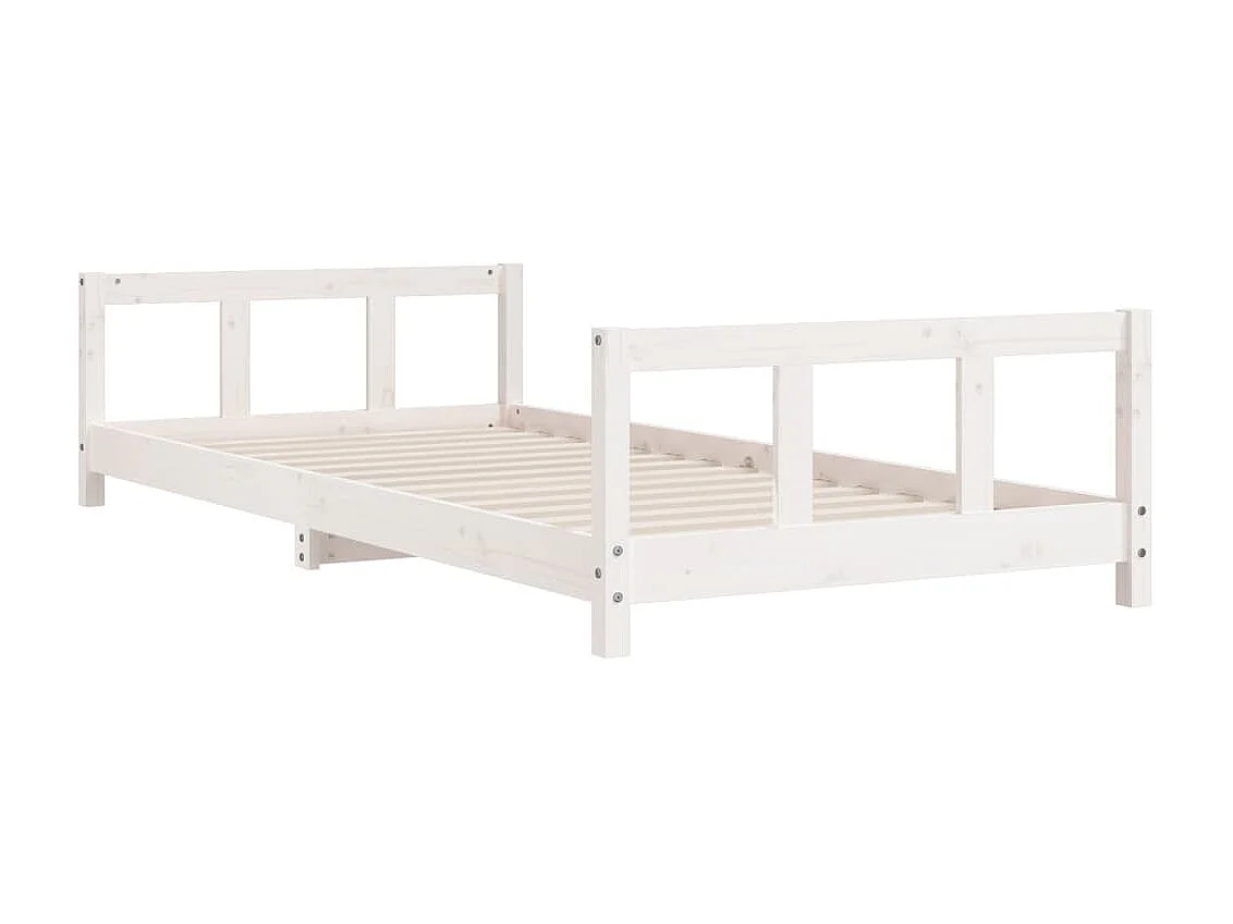 Cama infantil 90x190 cm pinho maciço branco PT954362