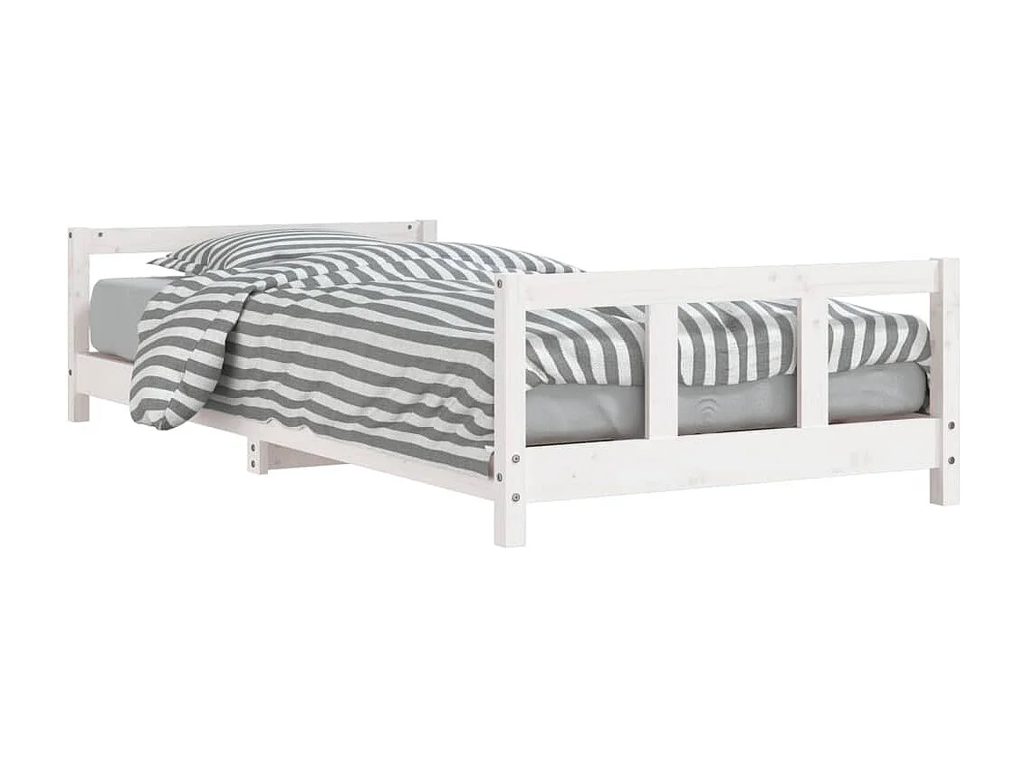 Cama infantil 90x190 cm pinho maciço branco PT954362