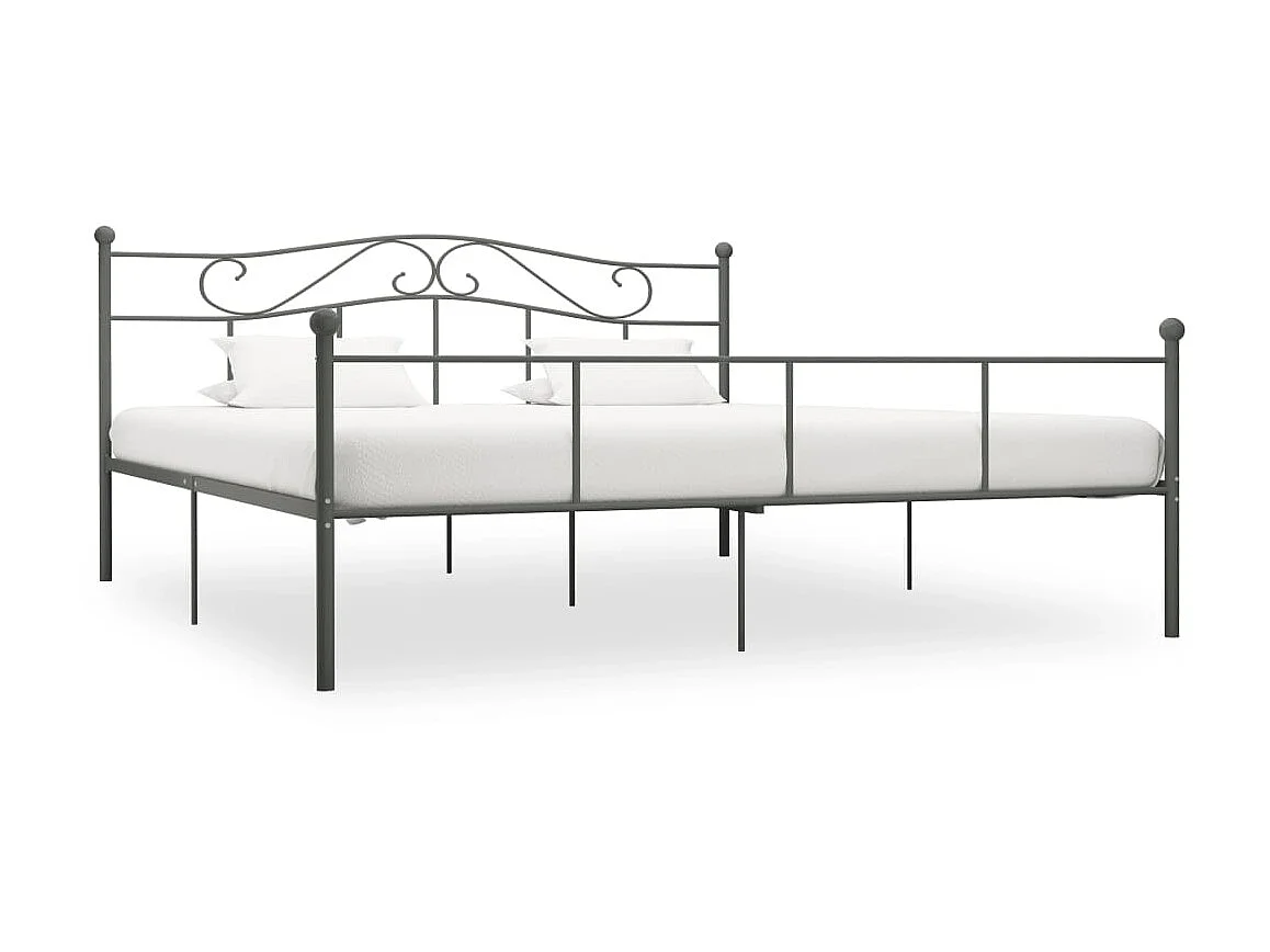 Lit-180x200 cm Gris Métal EGGB74849
