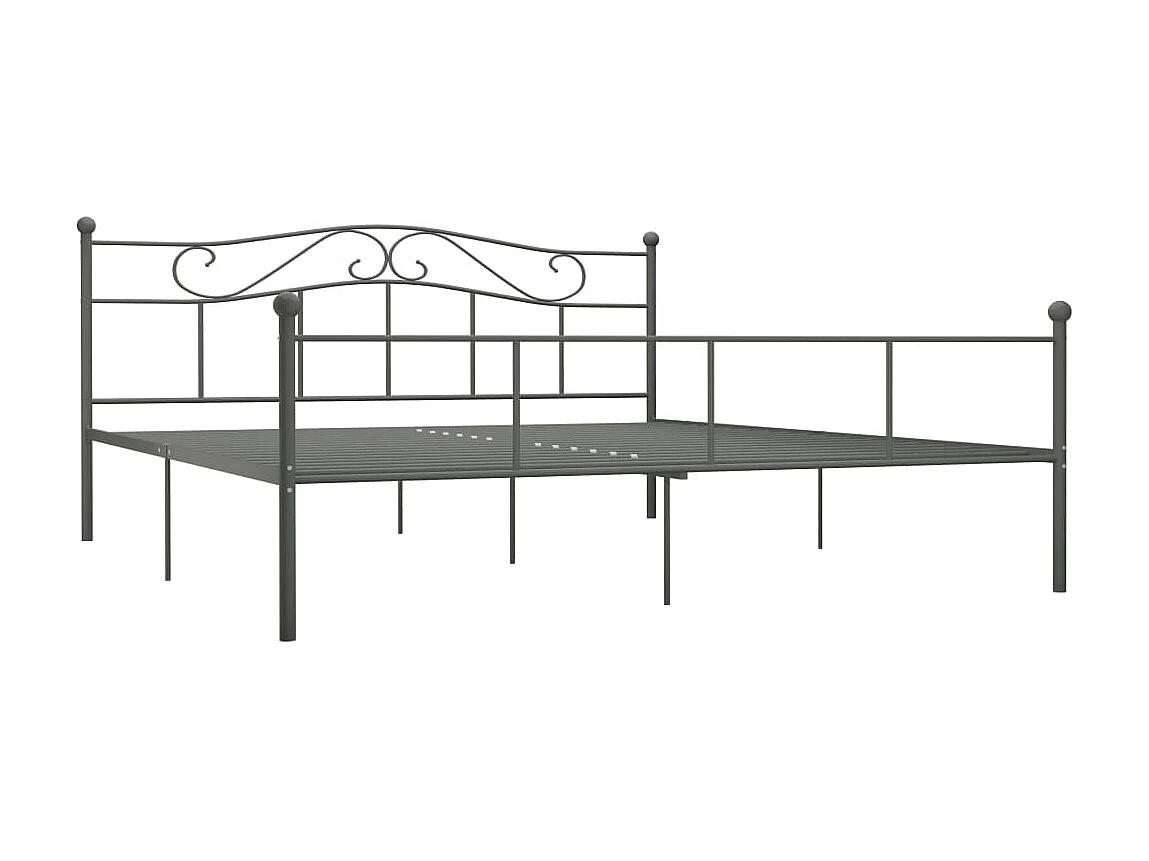 Lit-180x200 cm Gris Métal EGGB74849