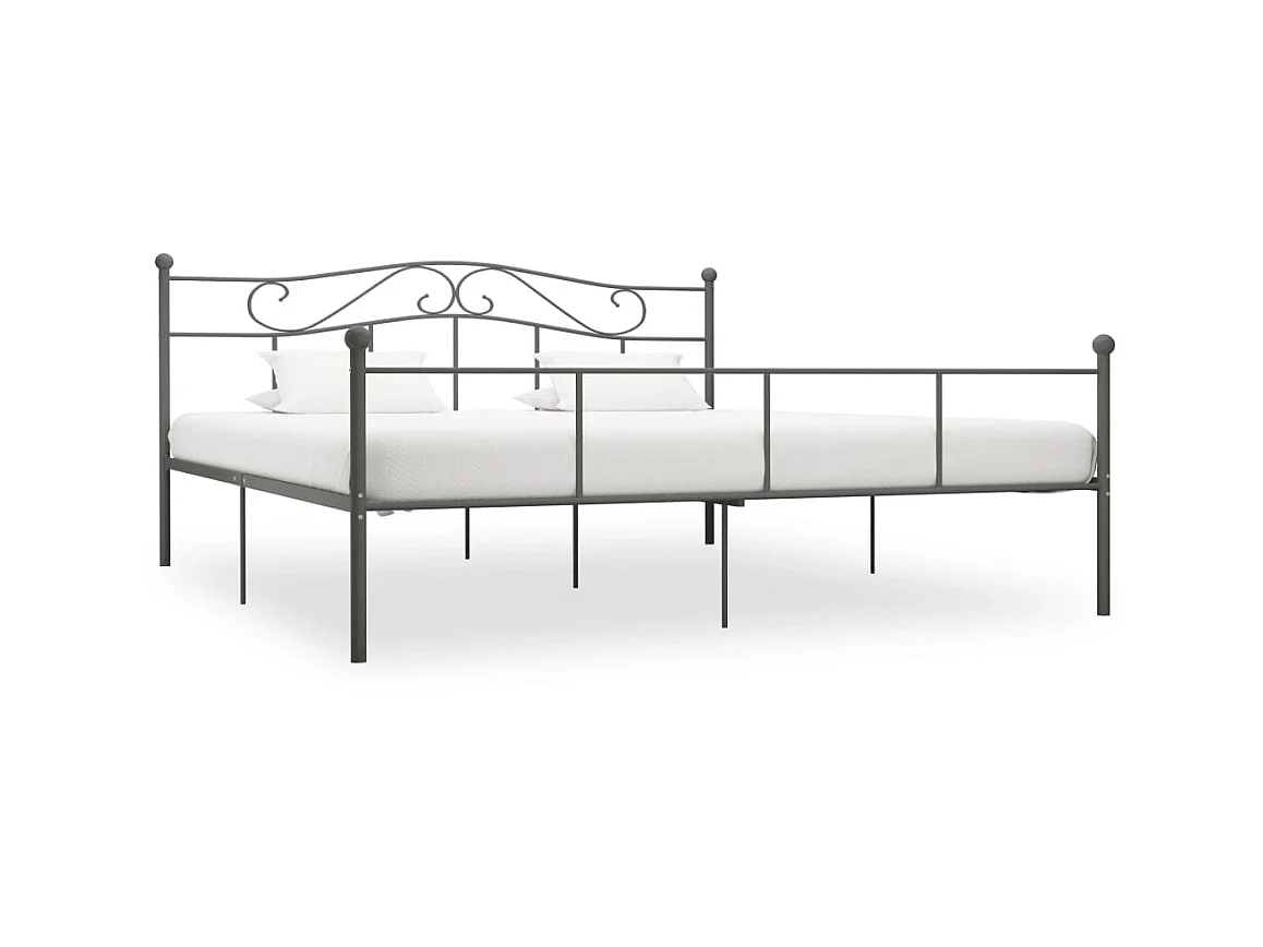 Lit-180x200 cm Gris Métal EGGB74849