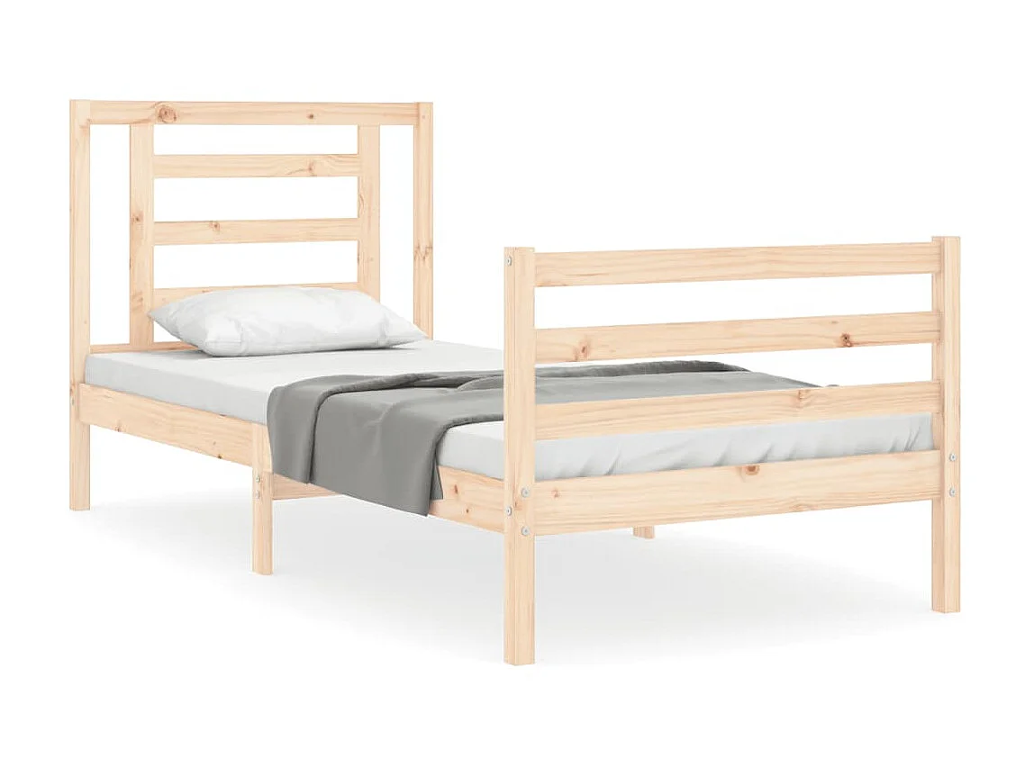 Lit-90x200 cm avec tête de lit bois massif EGGB55394