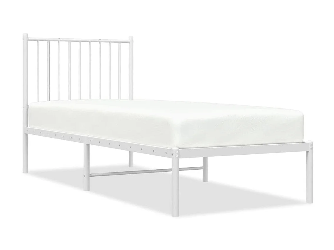 Cama com cabeceira 75x190 cm metal branco PT813979
