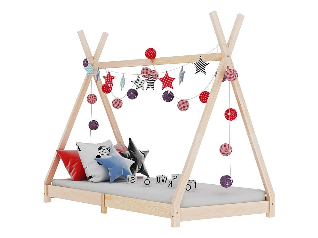 Lit-70x140 cm d'enfant Bois de pin massif EGGB44588