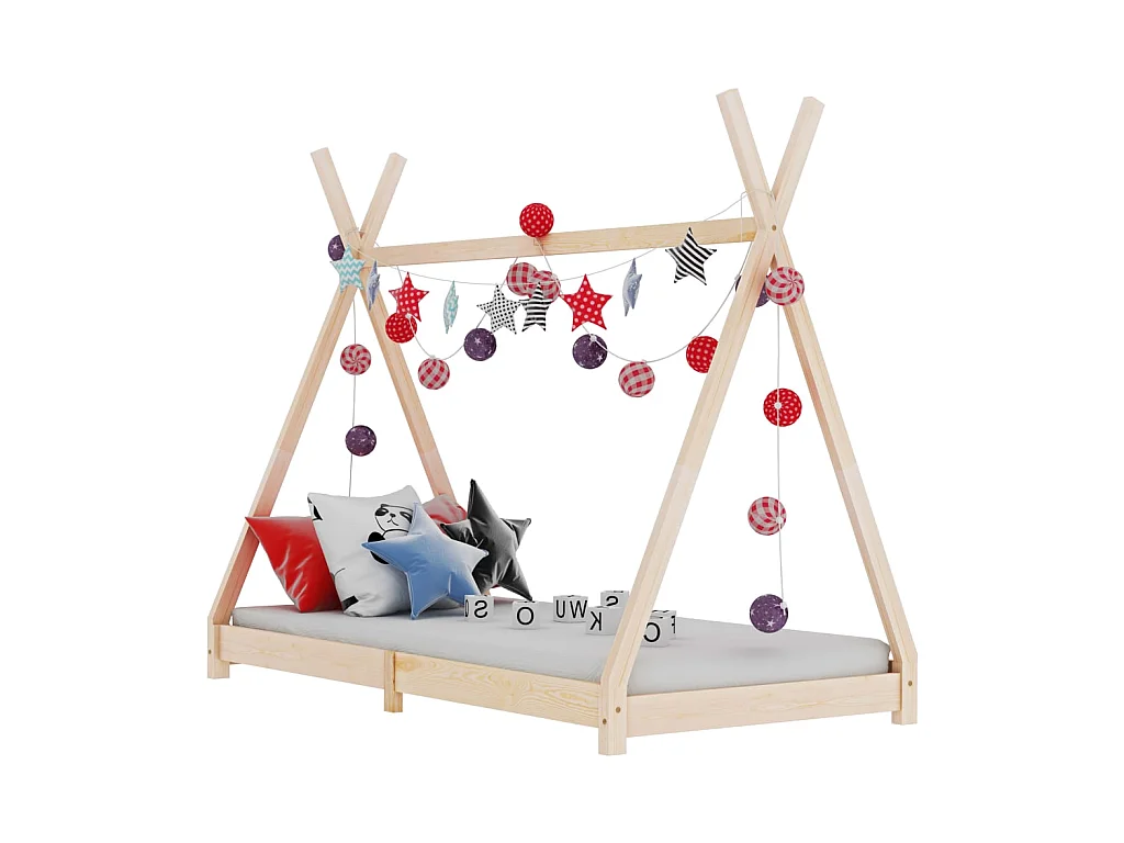 Lit-70x140 cm d'enfant Bois de pin massif EGGB44588