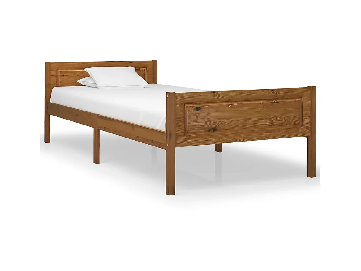 Bedframe massief grenenhout honingbruin 100x200 cm NL42811