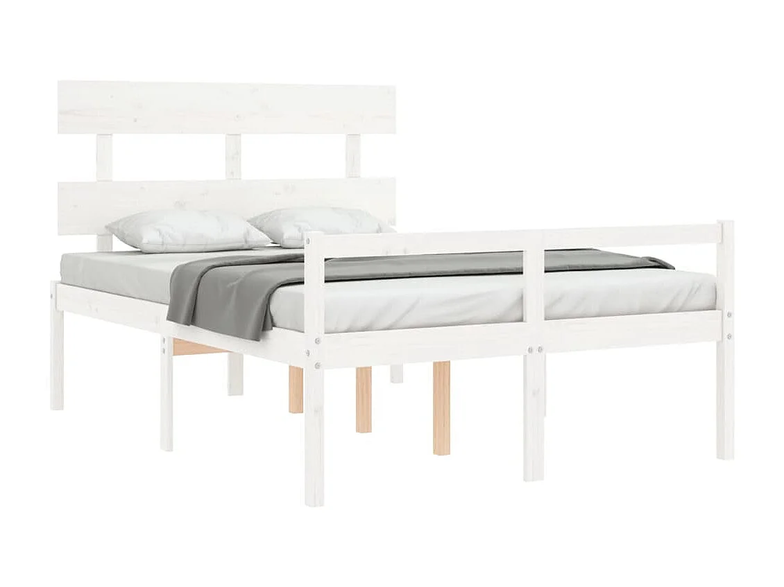 Lit-120x190 cm pour personne âgée et tête de lit petit double bois massif EGGB69391
