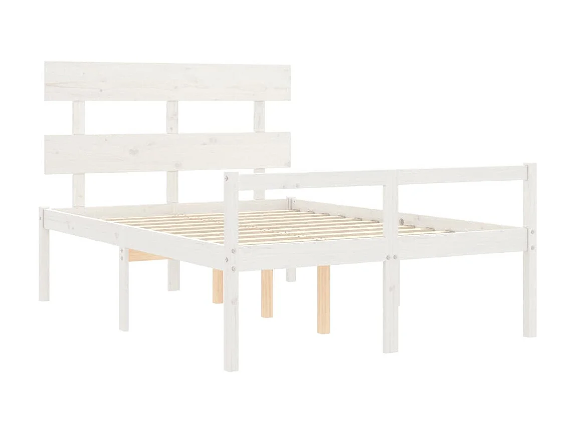Lit-120x190 cm pour personne âgée et tête de lit petit double bois massif EGGB69391