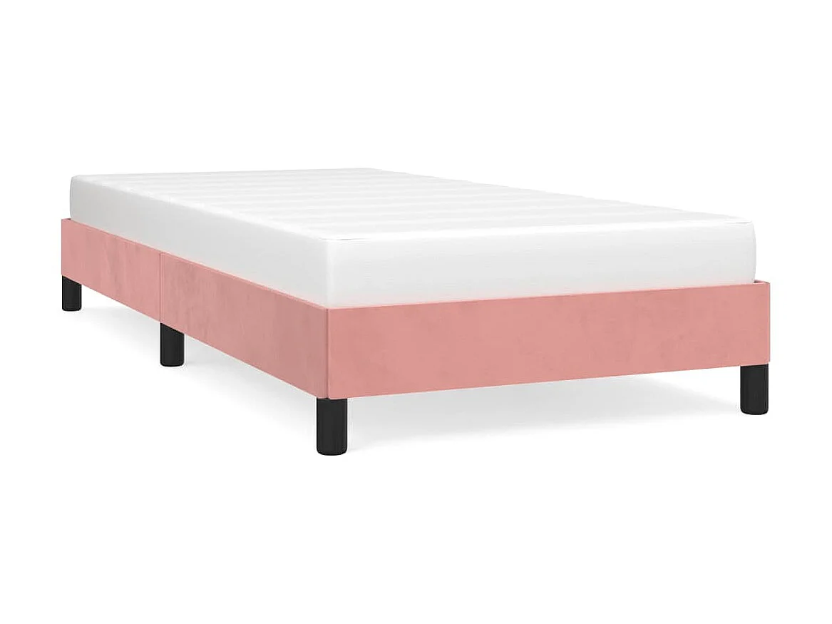 Cama 90x190 cm veludo rosa PT871438