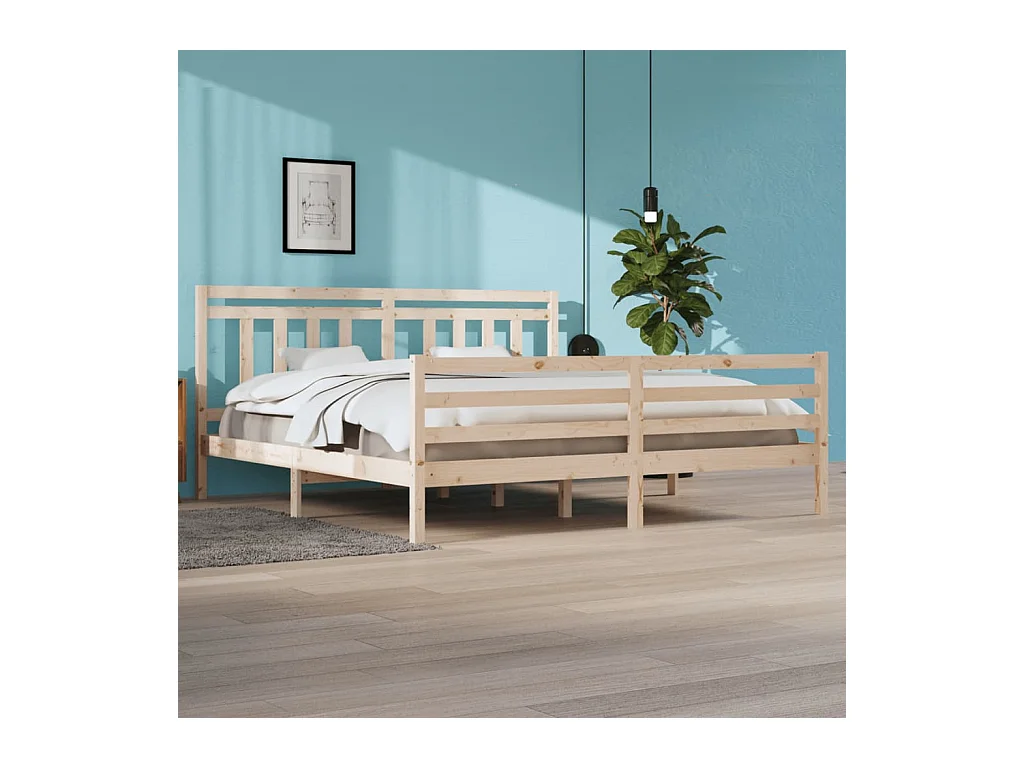 Lit-200x200 cm Bois massif EGGB78491
