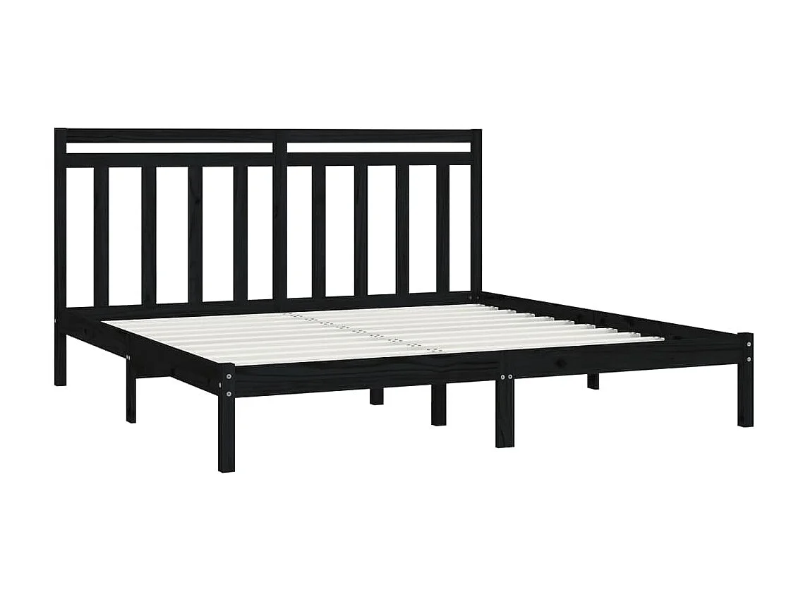 Bedframe massief hout zwart 200x200 cm NL91051