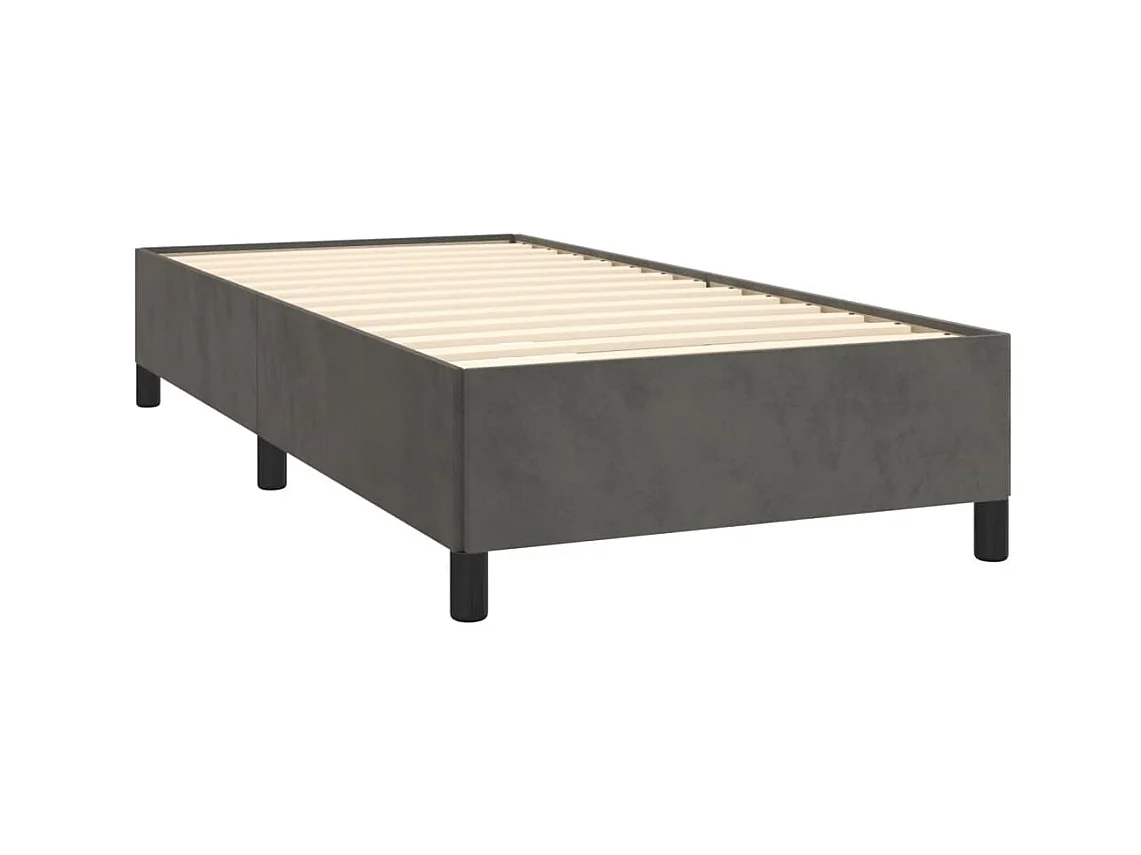 Cama 80x200 cm veludo cinzento-escuro PT106756