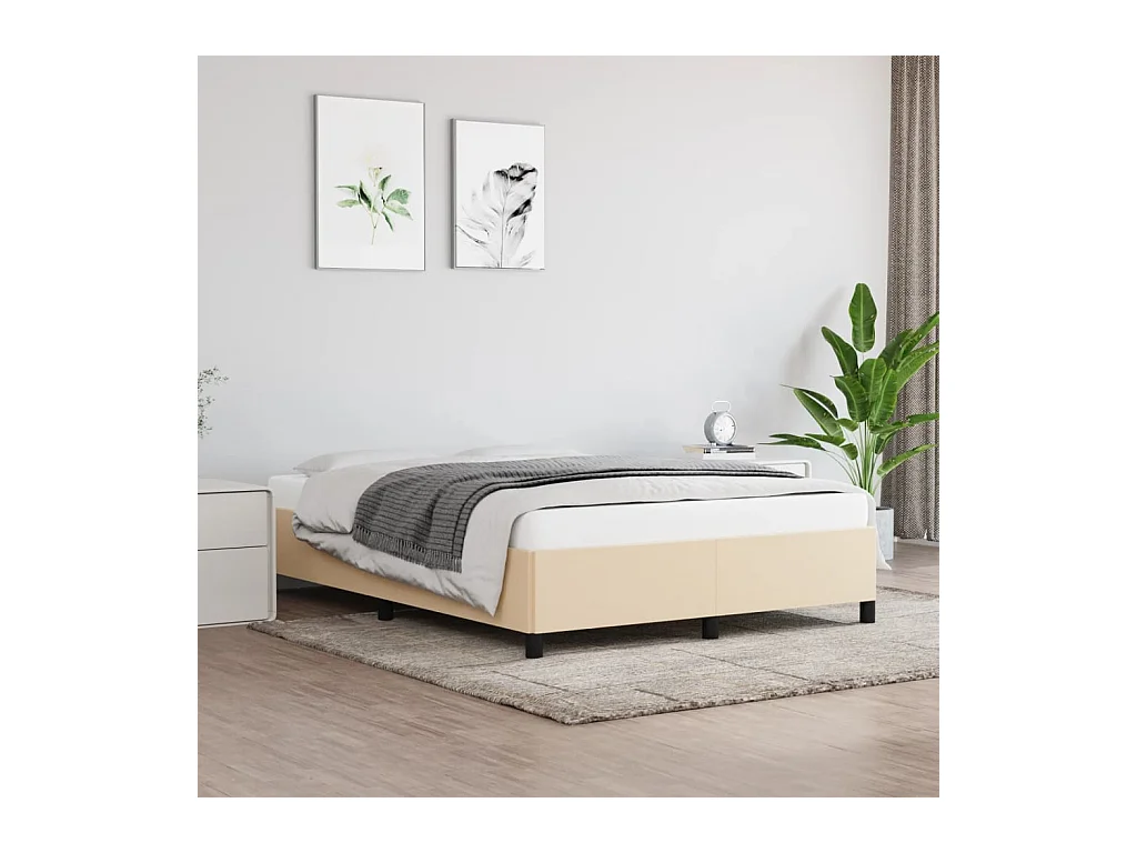 Lit-140x200 cm Crème Tissu EGGB49812