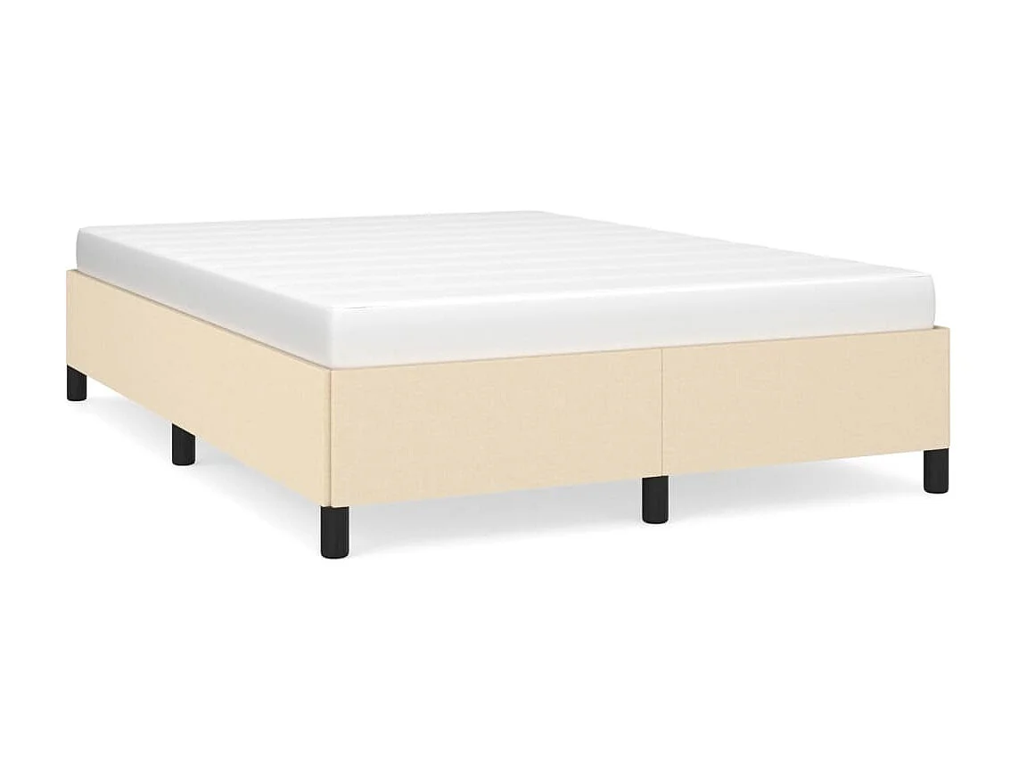 Cama em tecido cor creme 140x200 cm PT716753