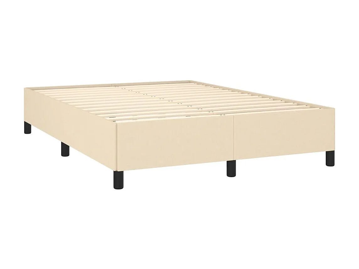 Cama em tecido cor creme 140x200 cm PT716753