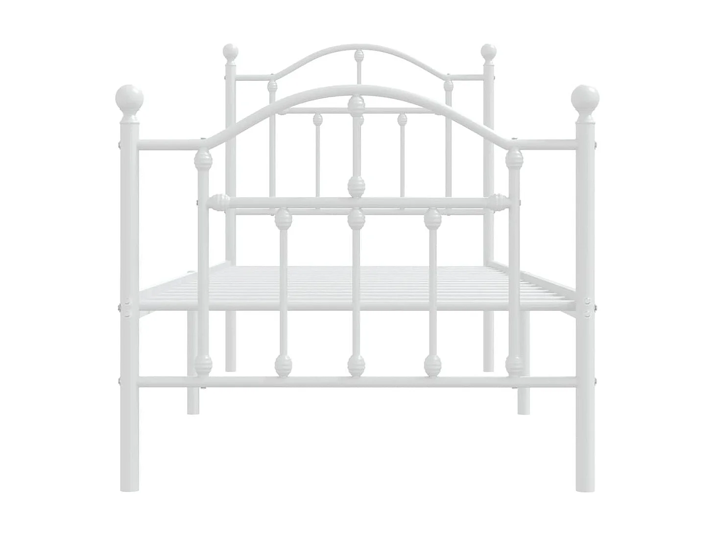 Lit-75x190 cm métal avec tête de lit/pied de lit blanc EGGB53008