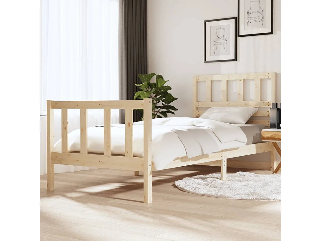 Lit-90x200 cm Bois solide EGGB41610