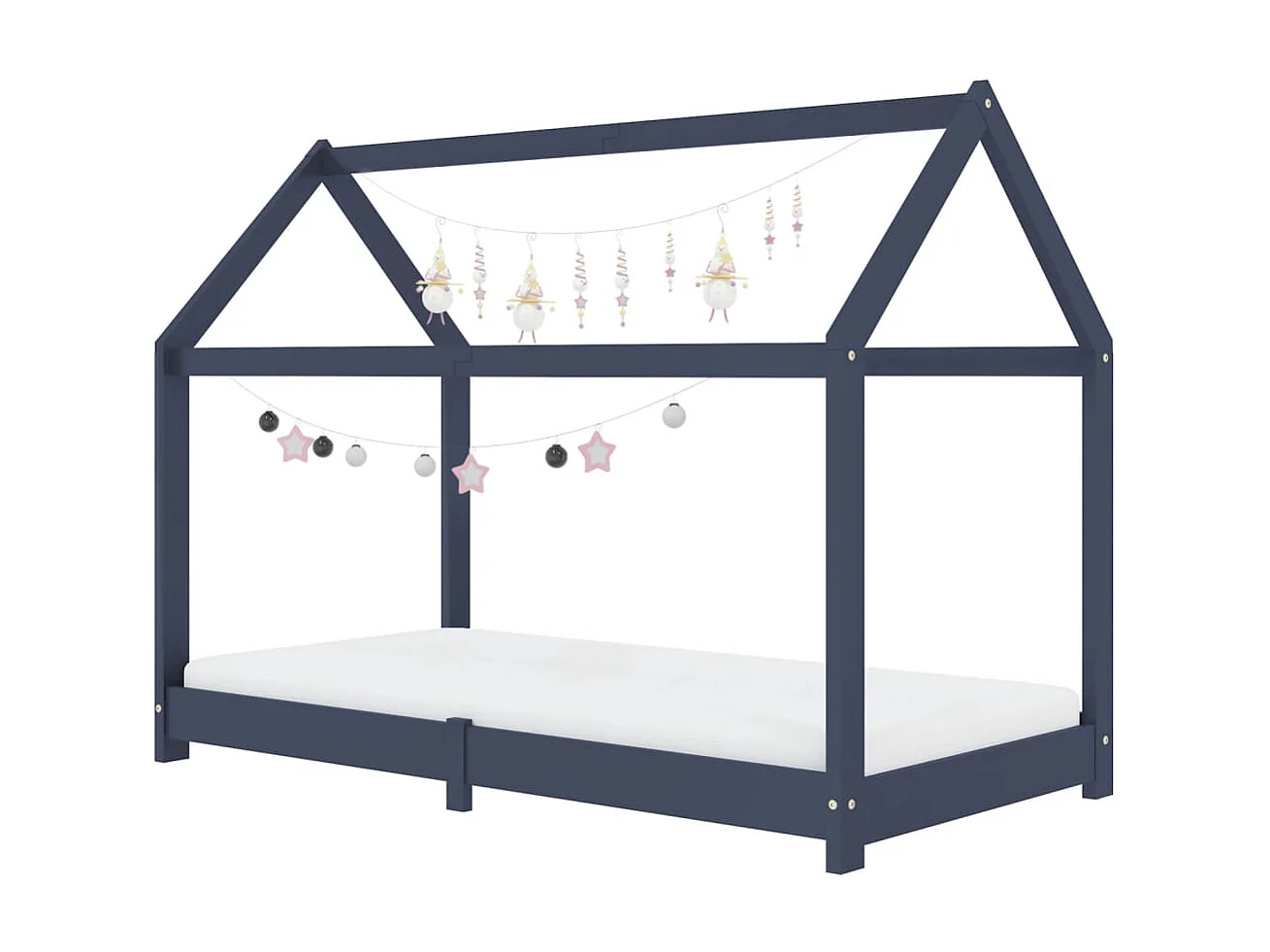 Cama para crianças 80x160 cm pinho maciço cinza PT538103