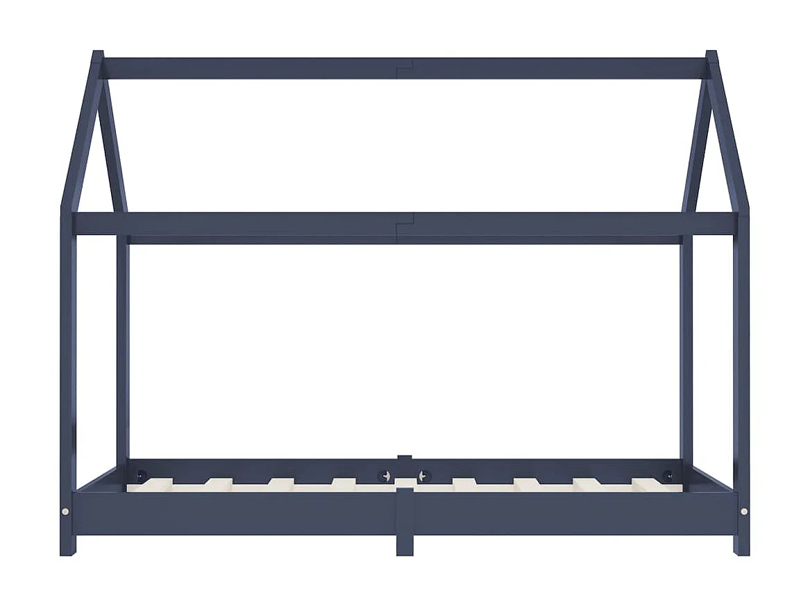 Lit-80x160 cm d'enfant Gris Bois de pin massif EGGB92793