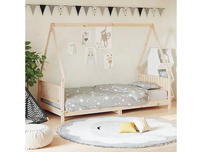 Cama 90x200 cm para niños madera maciza de pino ES73032