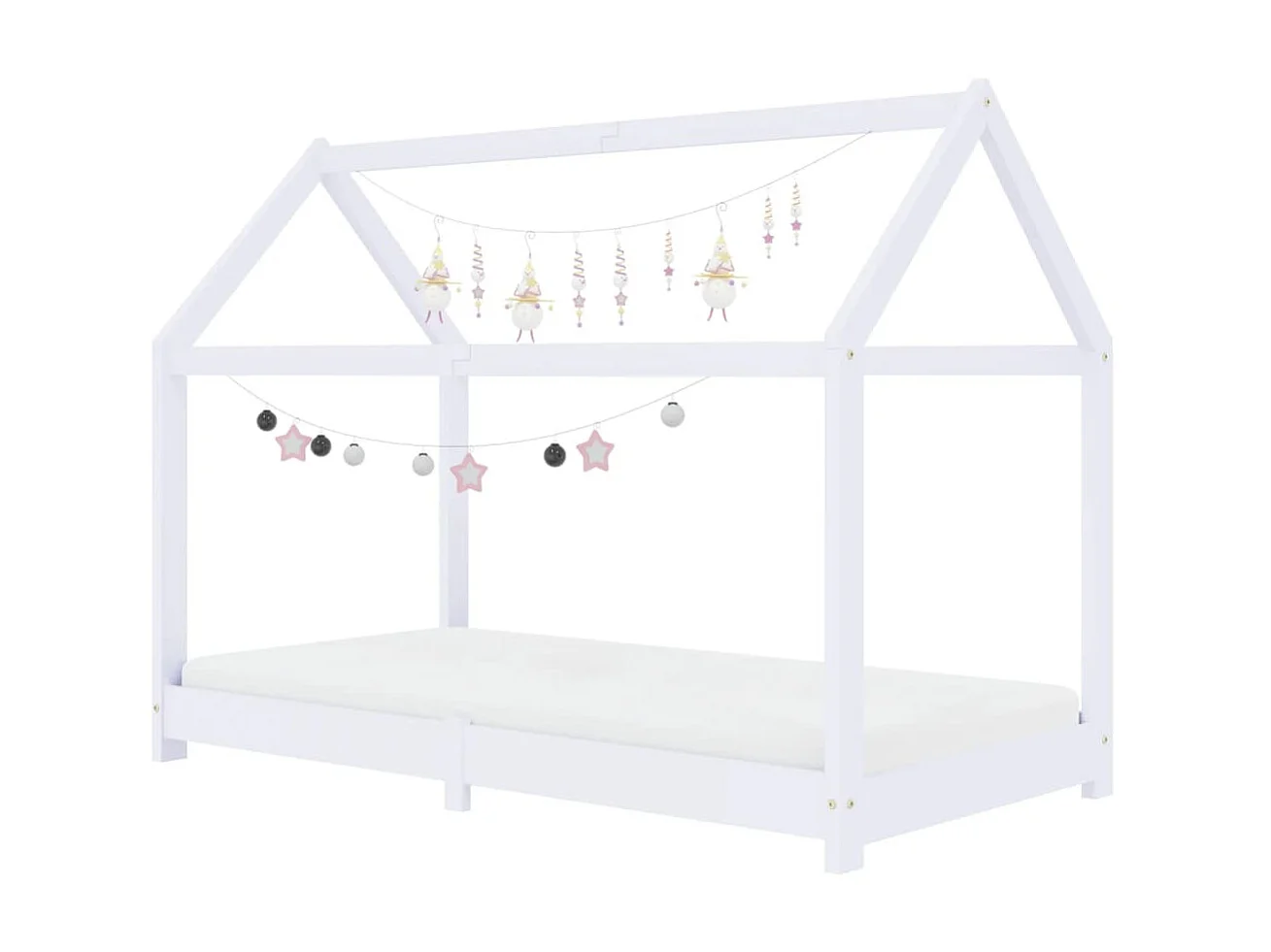 Cama para crianças 70x140 cm pinho maciço branco PT639264