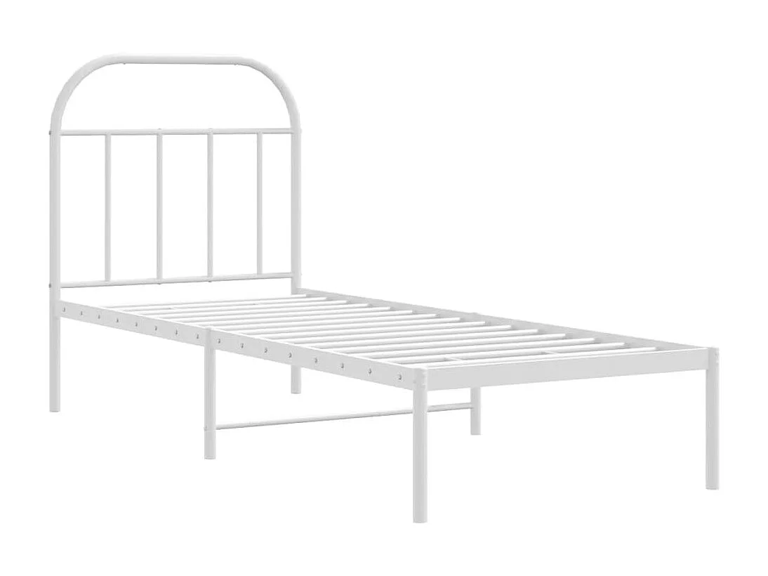 Cama com cabeceira 75x190 cm metal branco PT402663